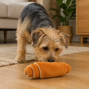 Cachorro farejando o Pão Caseiro PãoZito Pet