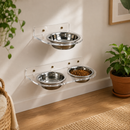Comedouro e Bebedouro de Inox ElevaPet| Suspenso de Parede | Individual ou Duplo