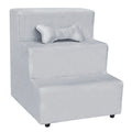 Escada Escadinha para Pet 3 Degraus cor Cinza Claro