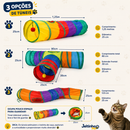Brinquedo Interativo Túnel Miau Mania™ - A Diversão que Desperta o Instinto do seu Gato 💙🐱