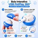 Bola Interativa PetPlay 360™ - A Bolinha que Prende a Atenção do Seu Pet 🟠🔵
