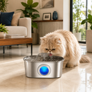 Fonte de Água em Aço Inoxidável AquaFlow Pet™ - Estimule a Hidratação do Seu Pet com Água Sempre em Movimento 🐾💦