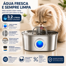 Fonte de Água em Aço Inoxidável AquaFlow Pet™ - Estimule a Hidratação do Seu Pet com Água Sempre em Movimento 🐾💦