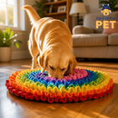 Tapete Olfativo ArcoÍris™ - Alimentação Lenta e Alívio da Ansiedade Para Cães 👃🌈