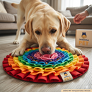 Tapete Olfativo ArcoÍris™ - Alimentação Lenta e Alívio da Ansiedade Para Cães 👃🌈
