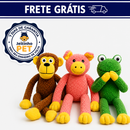Pelúcia Gigante MaxPlay - Pelúcia Gigante com Apito e Costura Reforçada para Cães de Porte Médio 🐵🐷🐸 e Grande
