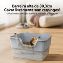 Caixa de Areia Alta Semifechada BigCat™ - Espaço de Sobra Para o Seu Gato Grande 🐱✨