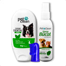 Kit Creme Dental +  Escova Dente Dedeira + Spray Bucal Hálito Pet Clean - O kit Completo Para Combater Tártaro, Placa Bacteriana e Mau Hálito! 🦷🐾